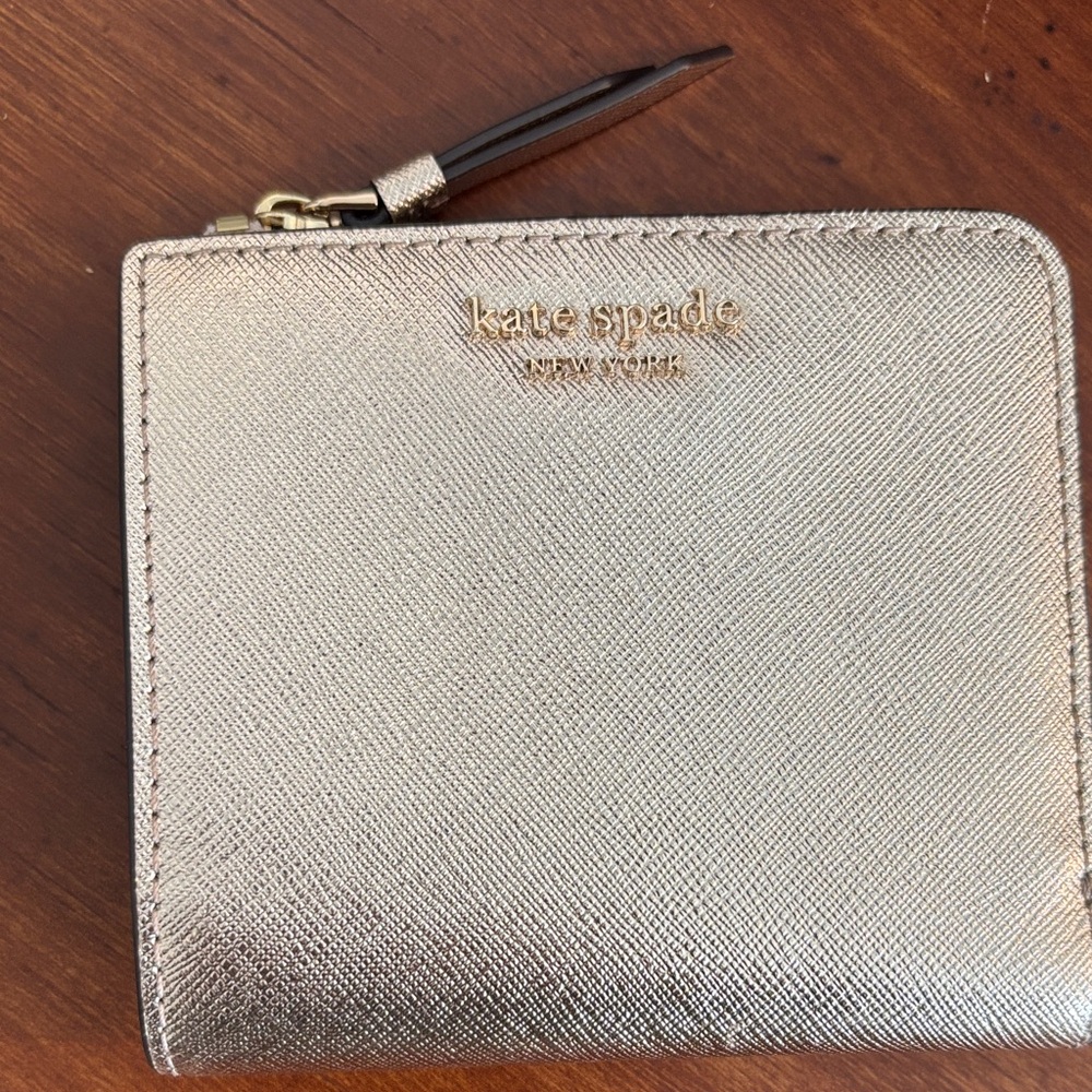 Kate Spade Metallic Gold Zip Wallet